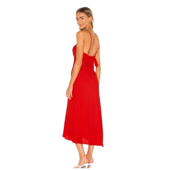 ASTR the Label Red Charisma Fitted Mermaid Style Crepe Tie Back Dress Romantic - Picture 5 of 14